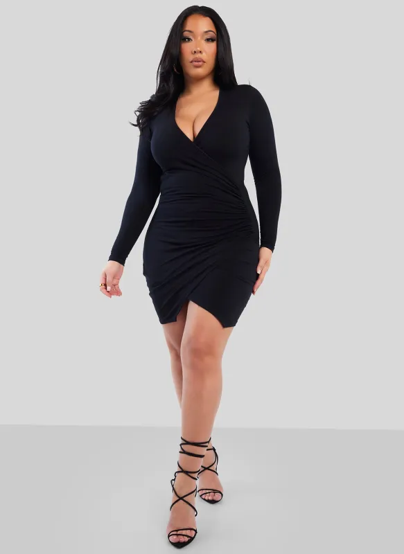 Low Key Ruched Bodycon Mini Dress sold by Rebdolls