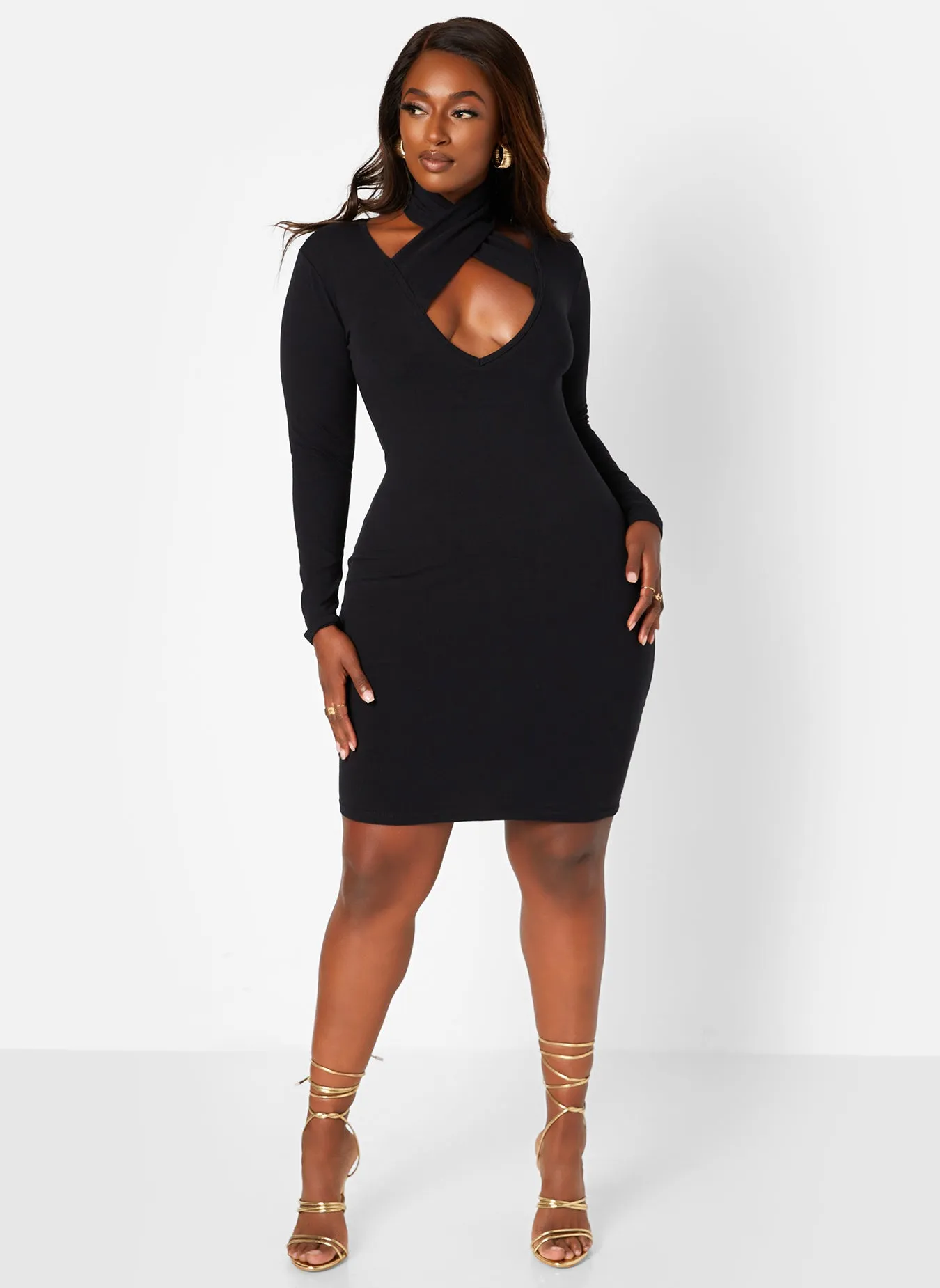 Party Vibes Caged Long Sleeve Bodycon Mini Dress sold by Rebdolls product image thumbnail 2