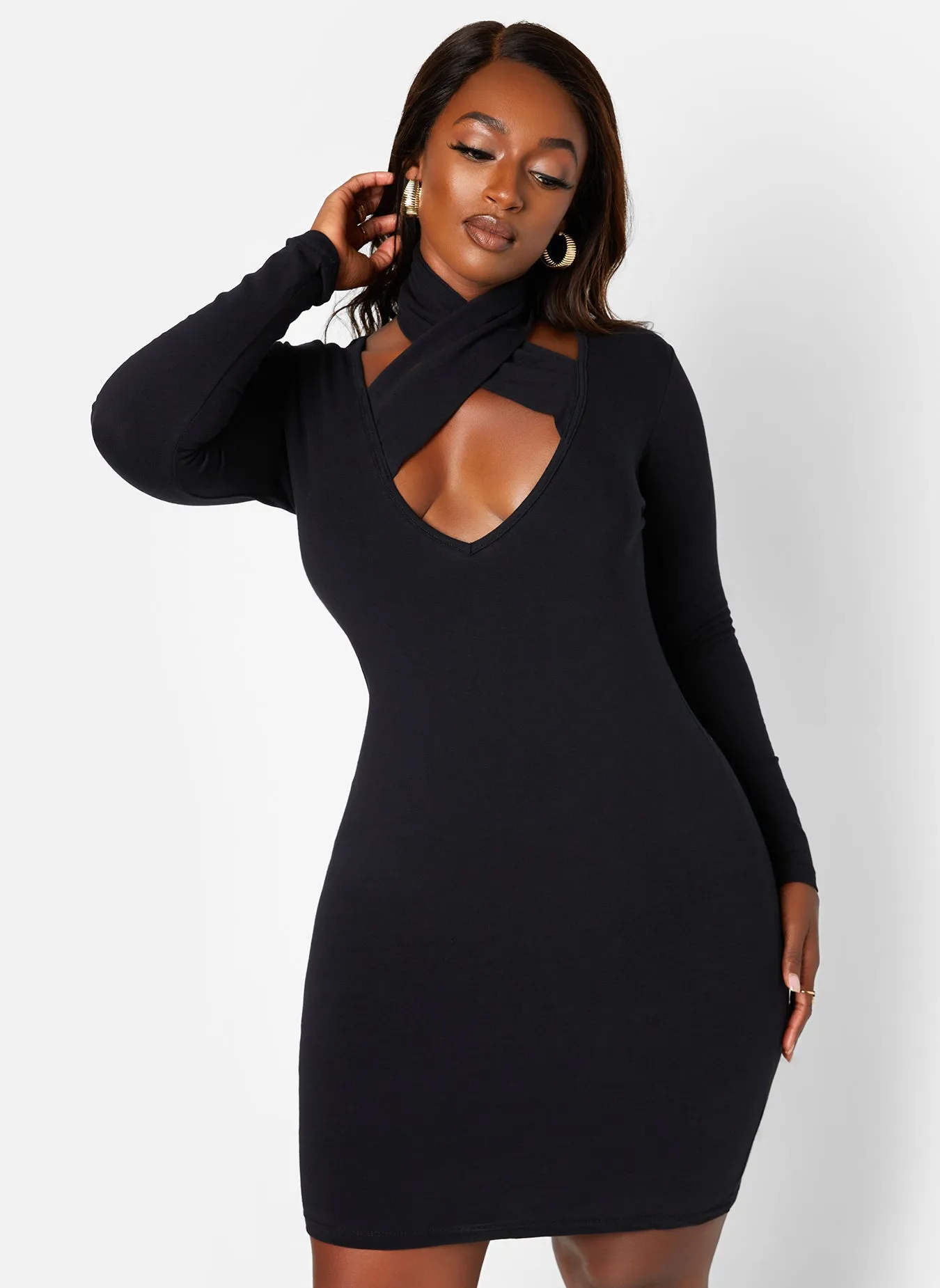 Party Vibes Caged Long Sleeve Bodycon Mini Dress sold by Rebdolls