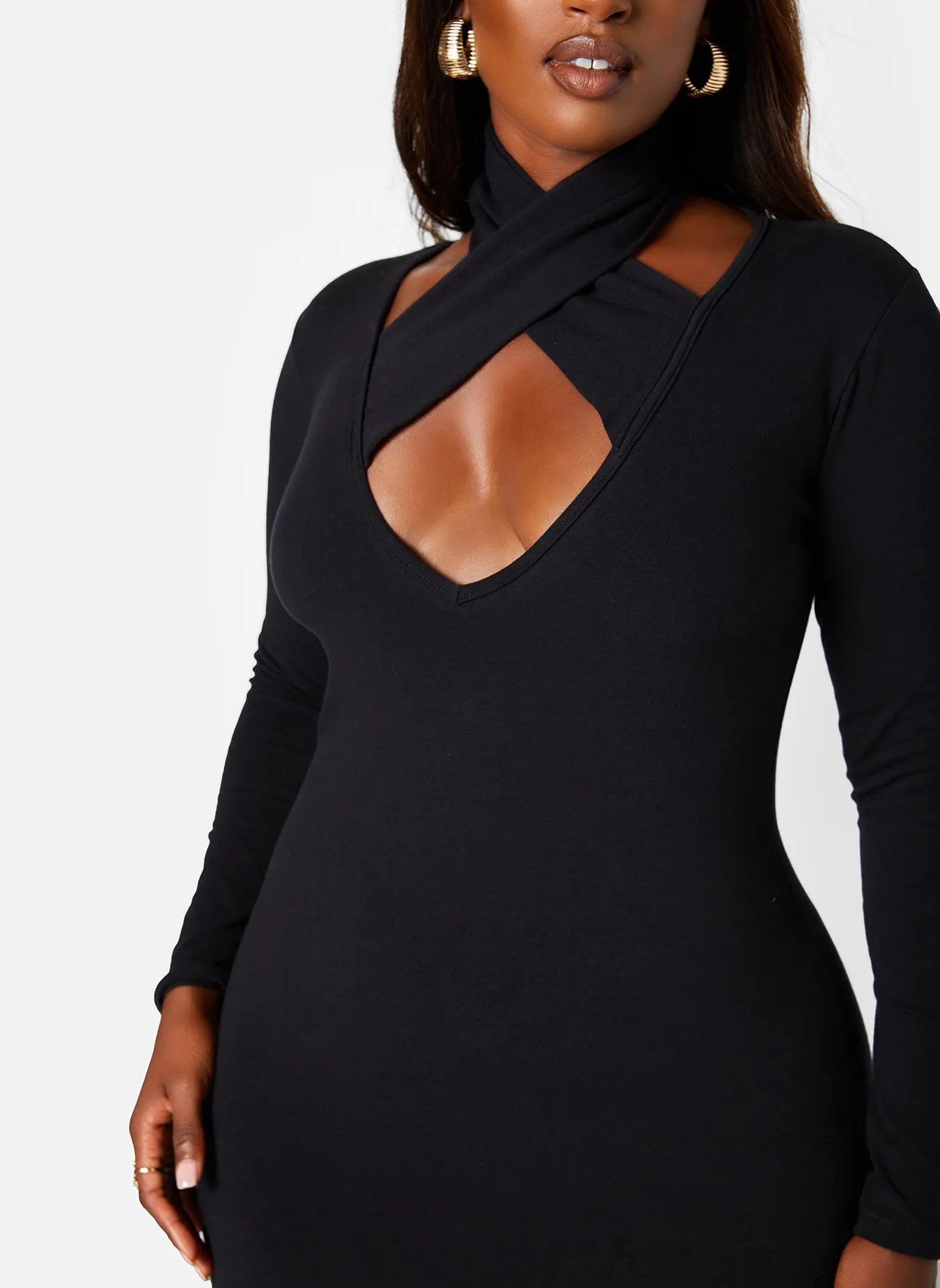 Party Vibes Caged Long Sleeve Bodycon Mini Dress sold by Rebdolls product image thumbnail 4