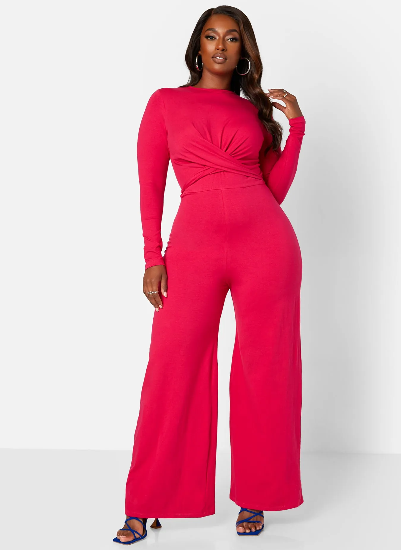 Key To The City Twist Front Wide Leg Jumpsuit sold by Rebdolls product image thumbnail 3