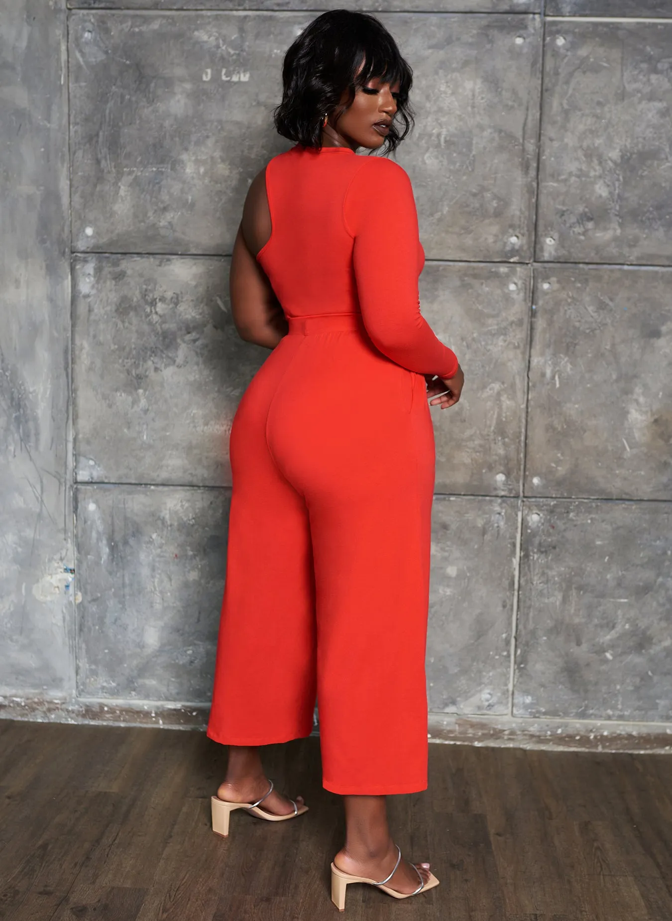 Essential Cropped Wide Leg Pants - Red sold by Rebdolls product image thumbnail 4