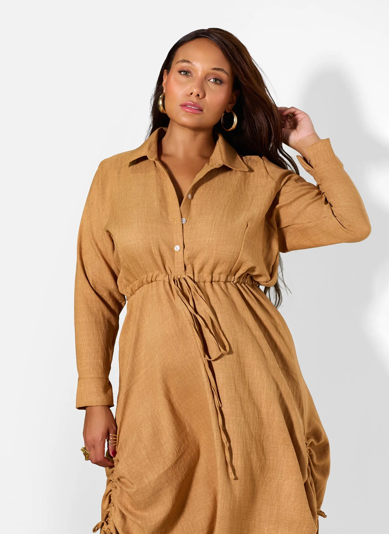 Noa Collared A-Line Midi Dress sold by Rebdolls product image thumbnail 4