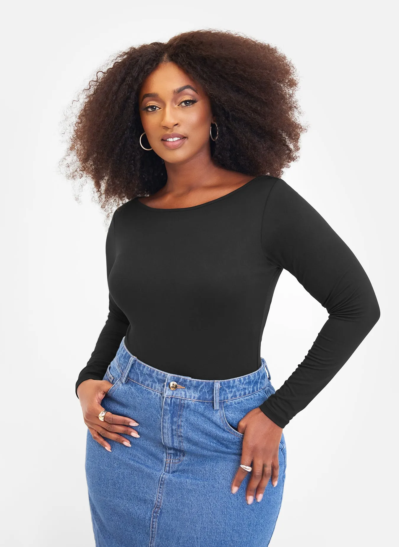 Essential Boat Neck Long Sleeve Bodysuit sold by Rebdolls product image thumbnail 3