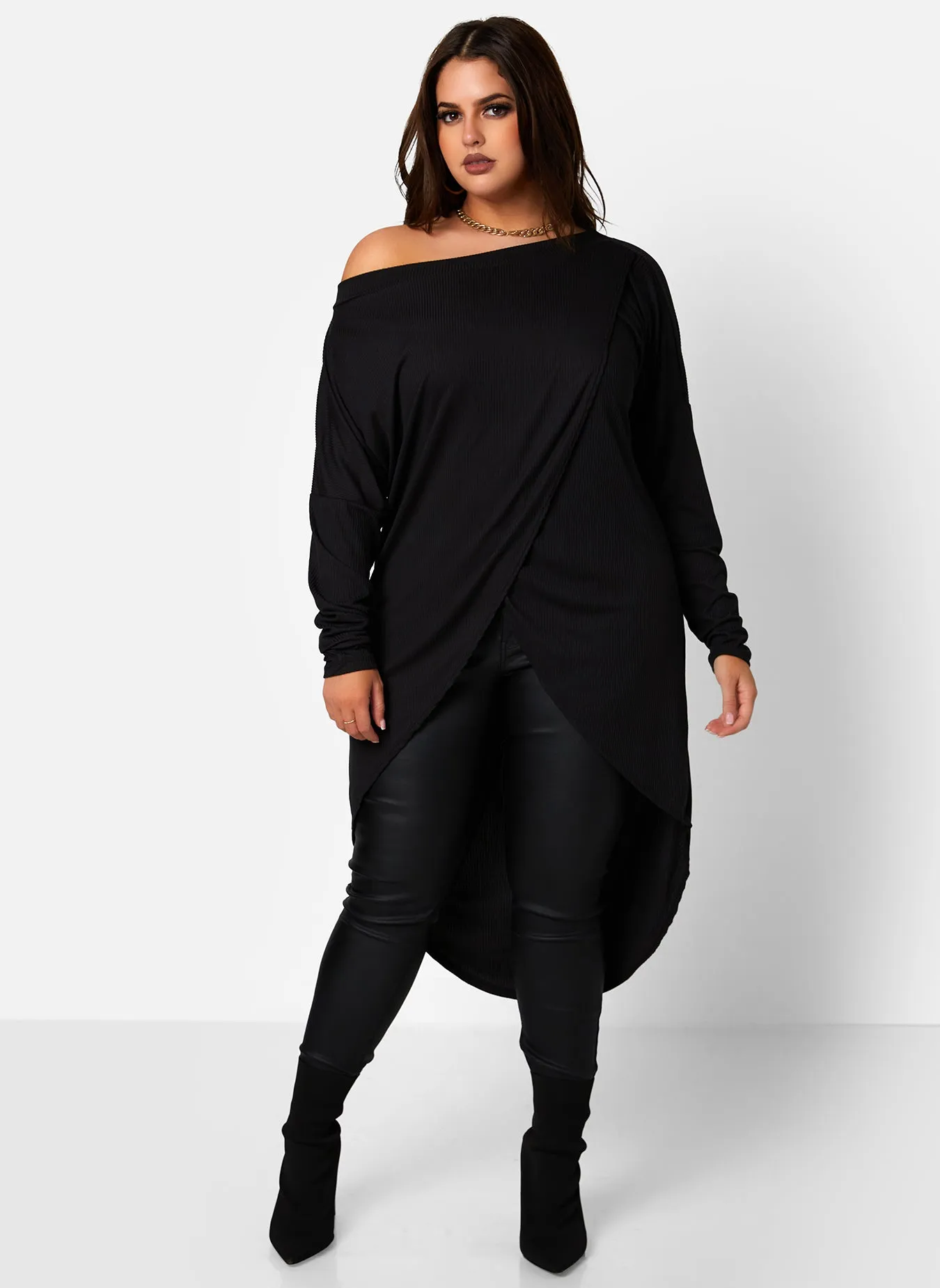 On The Go Ribbed High Low Top sold by Rebdolls product image thumbnail 2