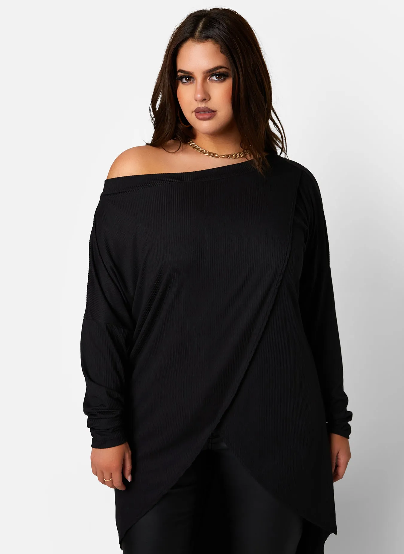 On The Go Ribbed High Low Top sold by Rebdolls product image thumbnail 4