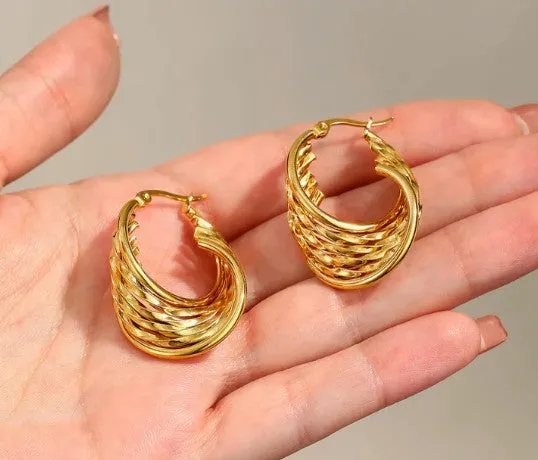 Twisted Hoop Earrings sold by Rebdolls product image thumbnail 2