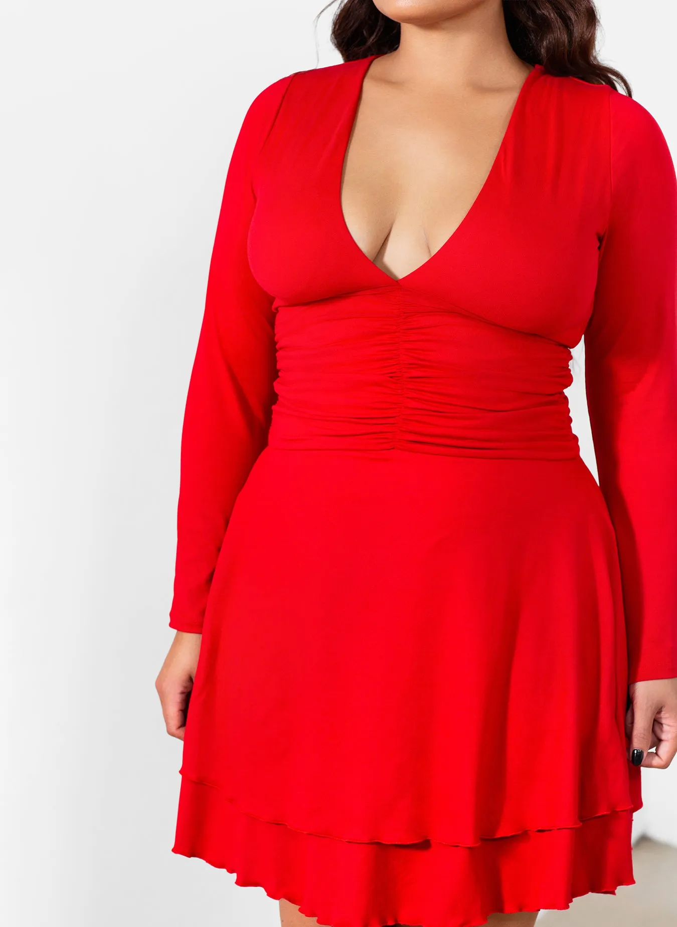 Madison Ruched Skater Mini Dress sold by Rebdolls product image thumbnail 4