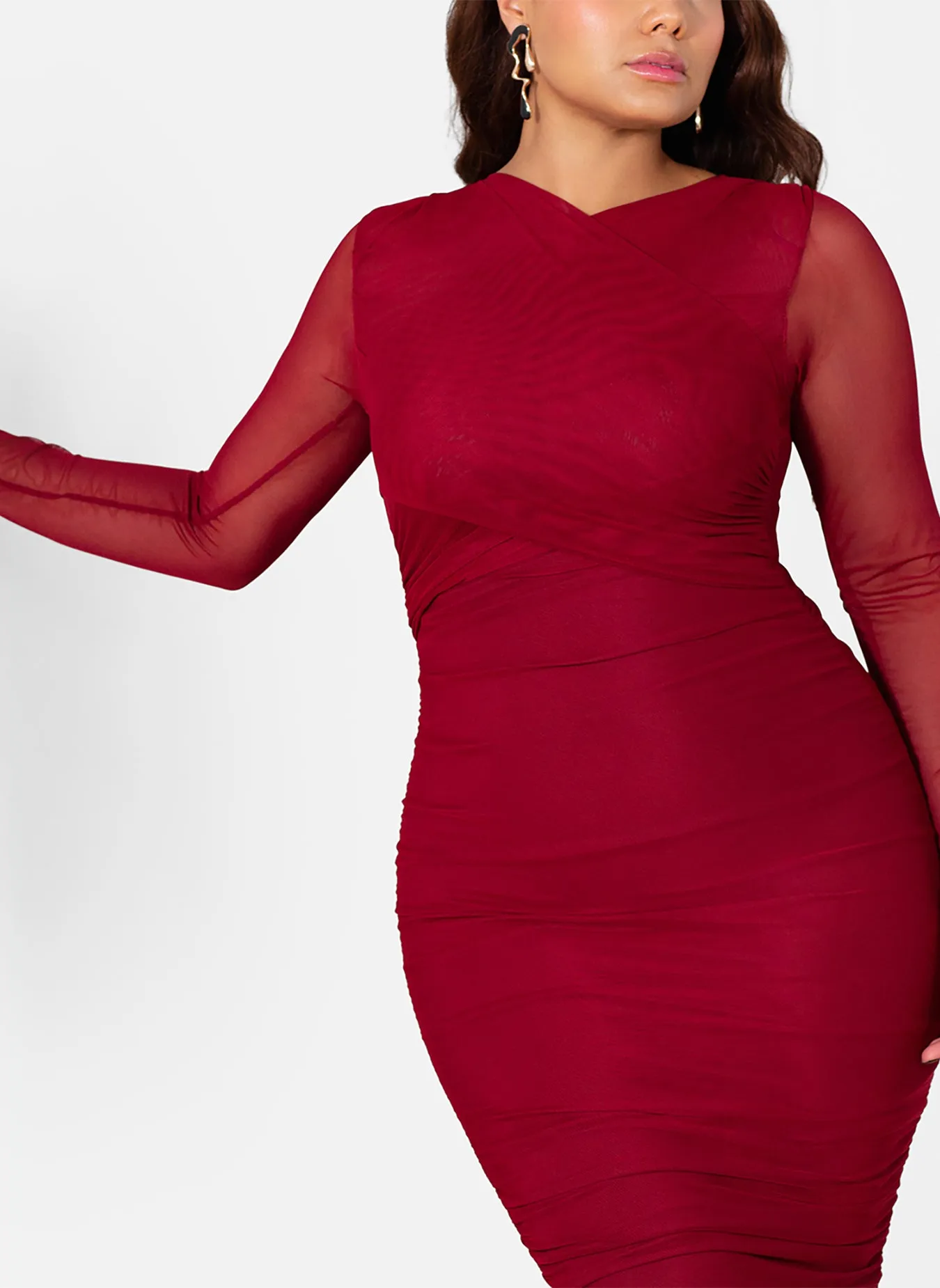 Riley Cross Over Neckline Bodycon Mini Dress sold by Rebdolls