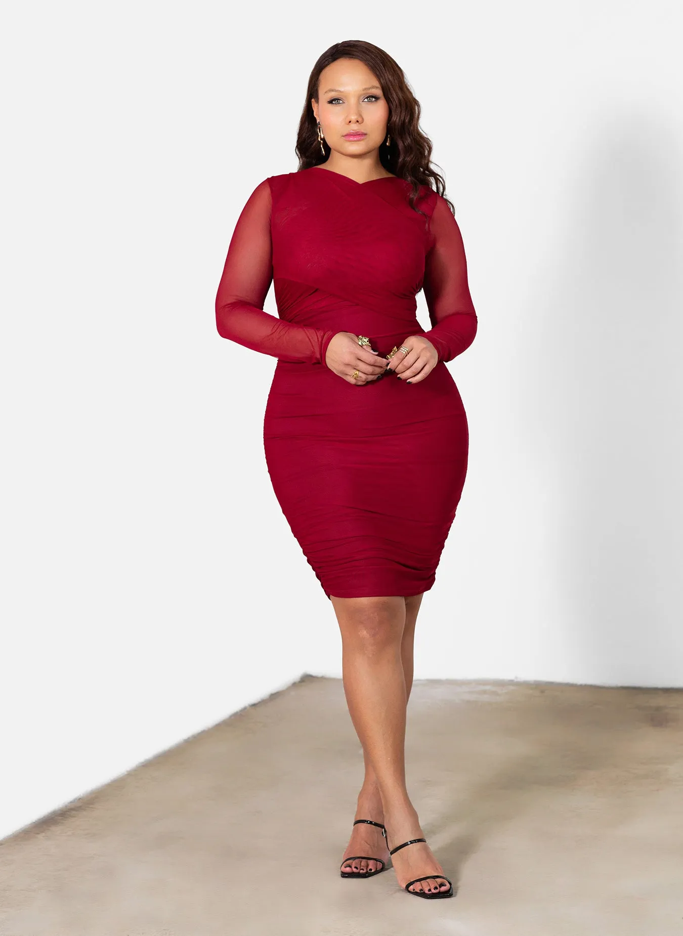 Riley Cross Over Neckline Bodycon Mini Dress sold by Rebdolls product image thumbnail 2