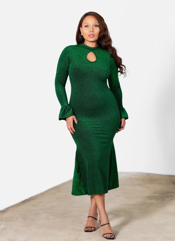Abigail Sparkling Bodycon Mermaid Midi Dress sold by Rebdolls