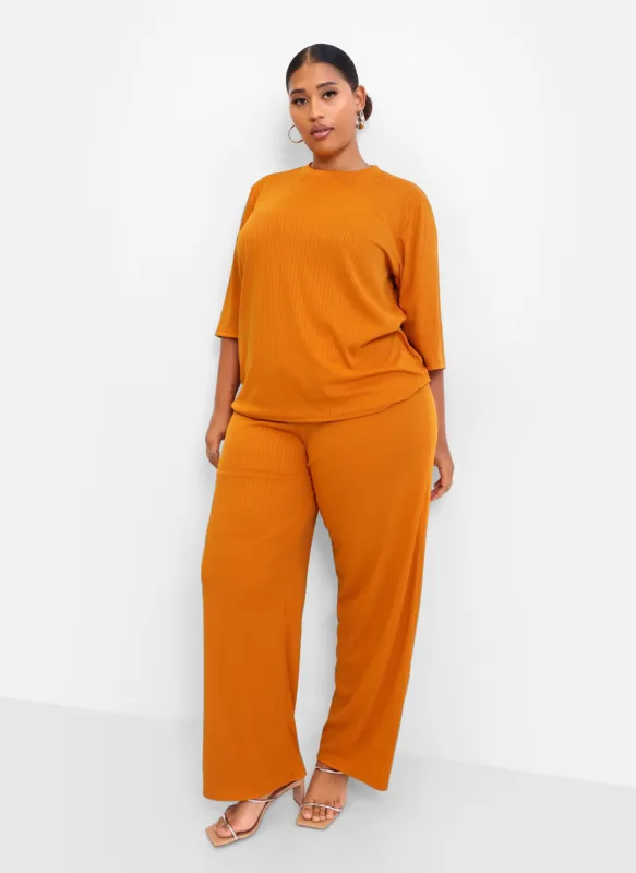 Give It Away Ribbed Wide Leg Pants sold by Rebdolls