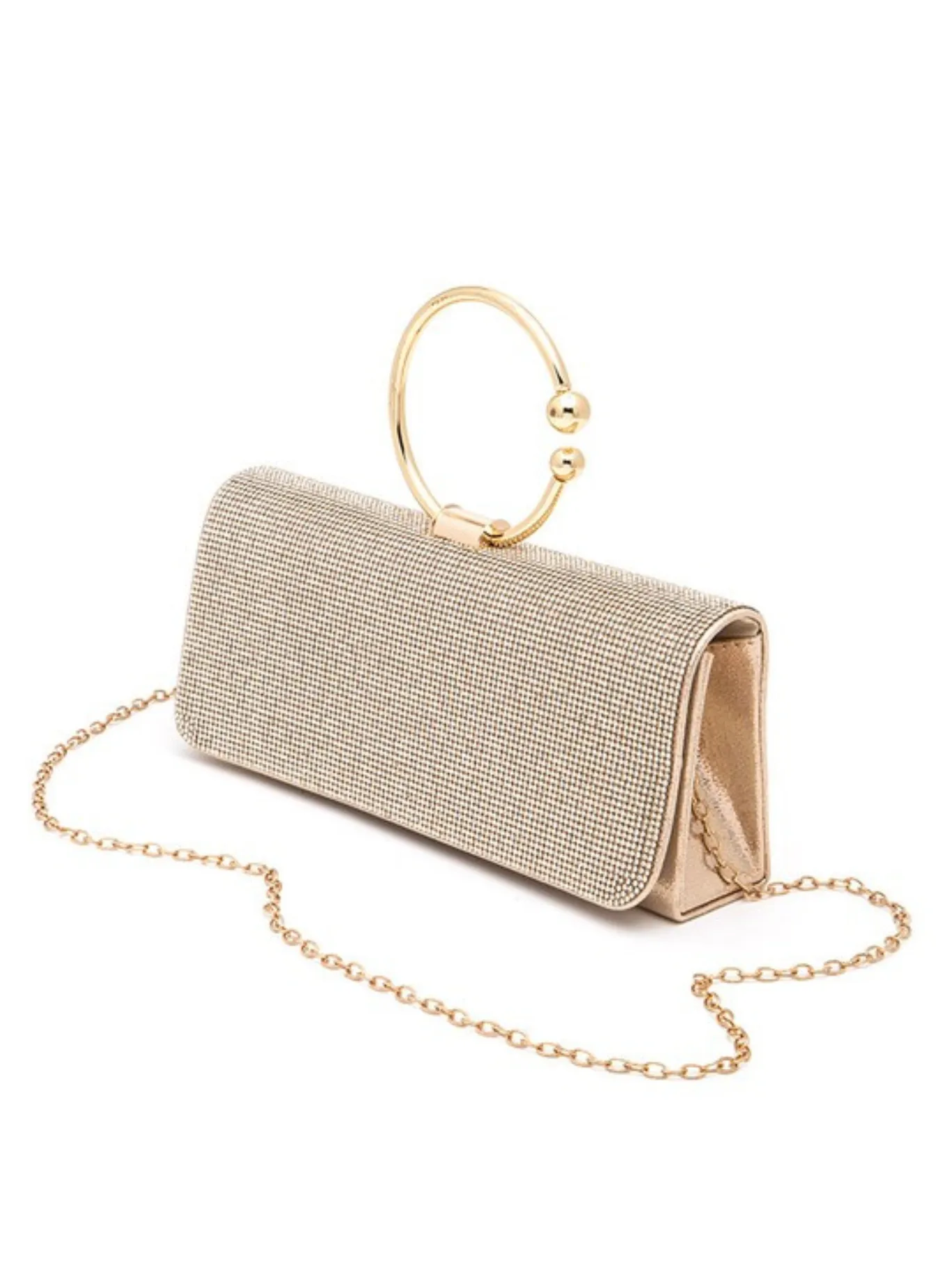 Circle Handle Rhinestone Evening Clutch Bag sold by Rebdolls