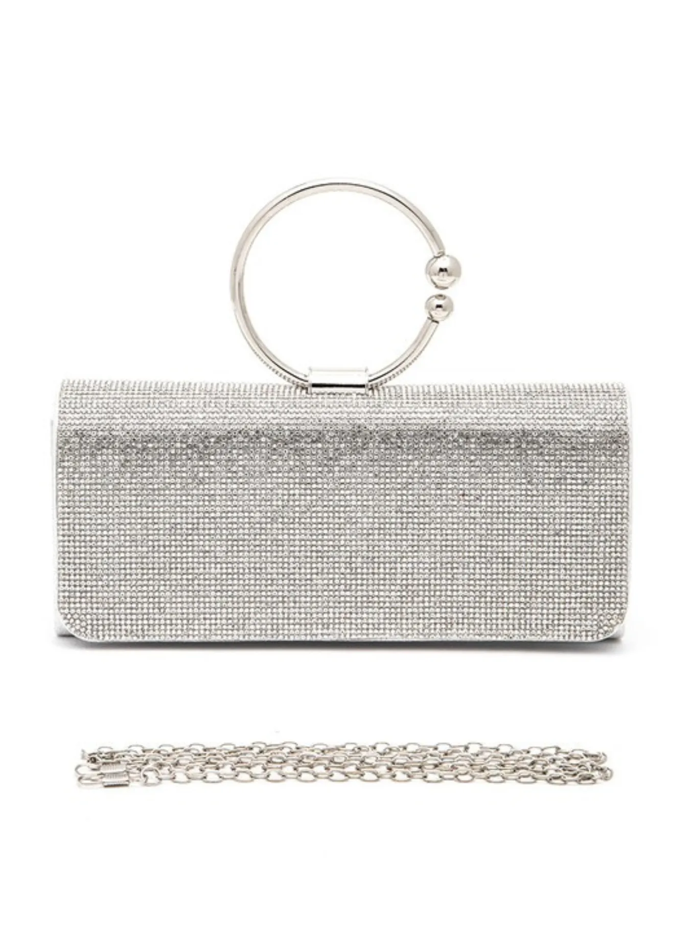 Circle Handle Rhinestone Evening Clutch Bag sold by Rebdolls product image thumbnail 2