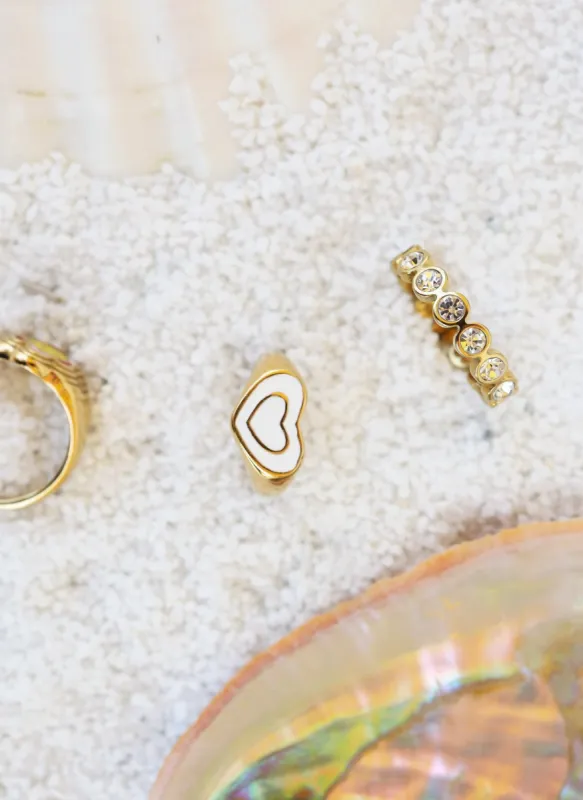 Oleada 18K Gold Plated "I'm A Heartthrob" Extended Sizing Ring sold by Rebdolls