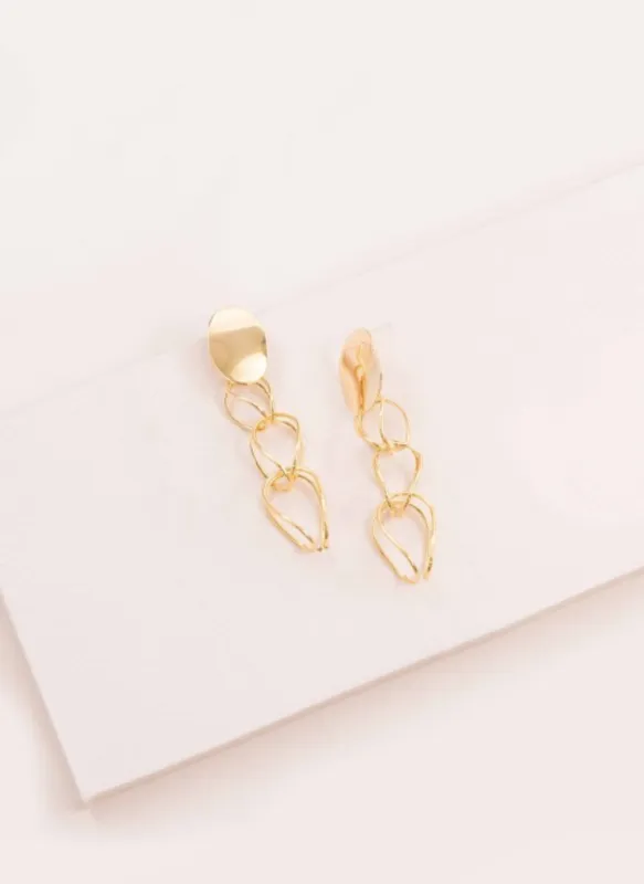 Chain Link Dangling Earrings made by Rebdolls