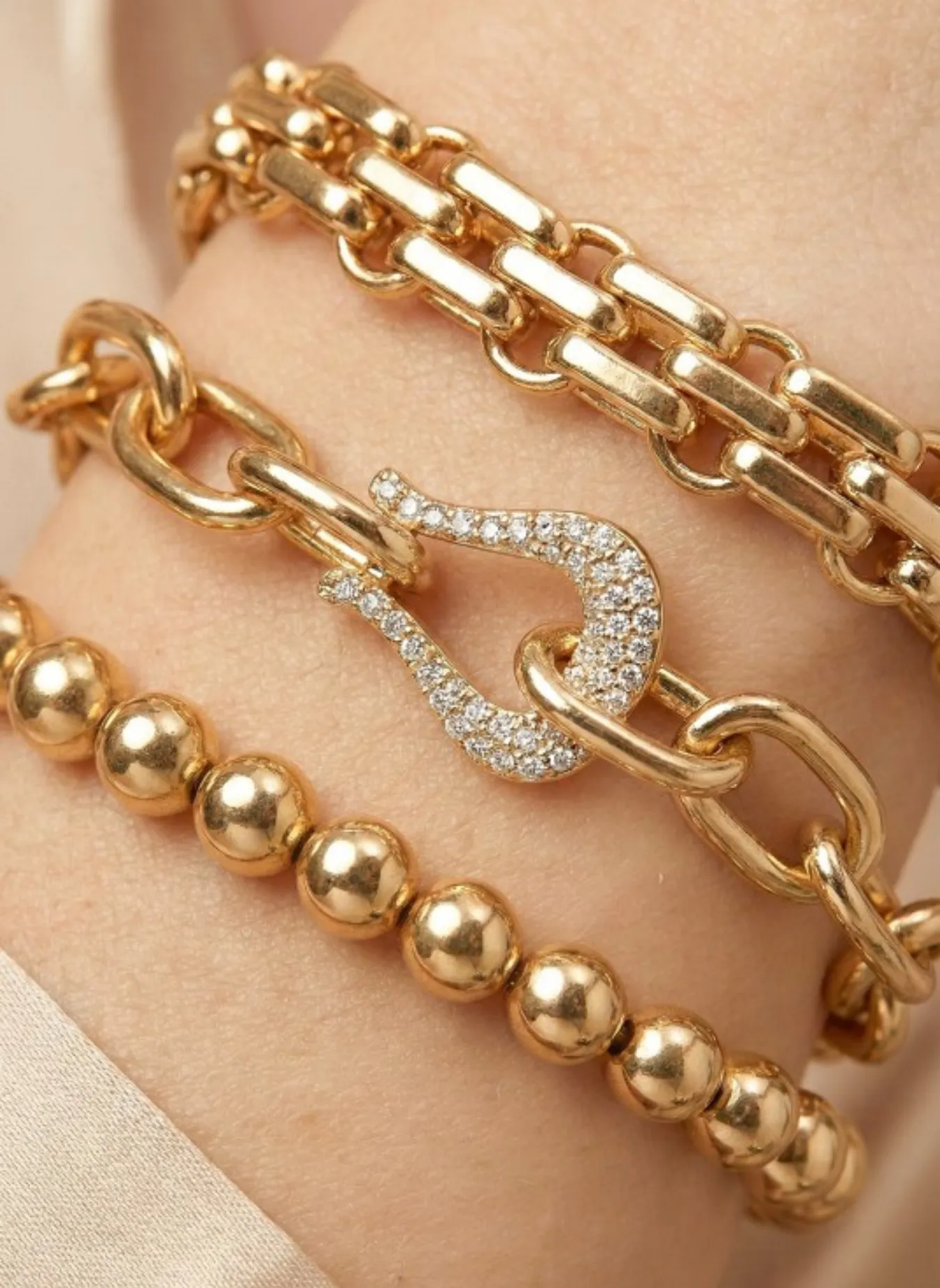 Gold Layered Chain & Bead Bracelet Set sold by Rebdolls product image thumbnail 3