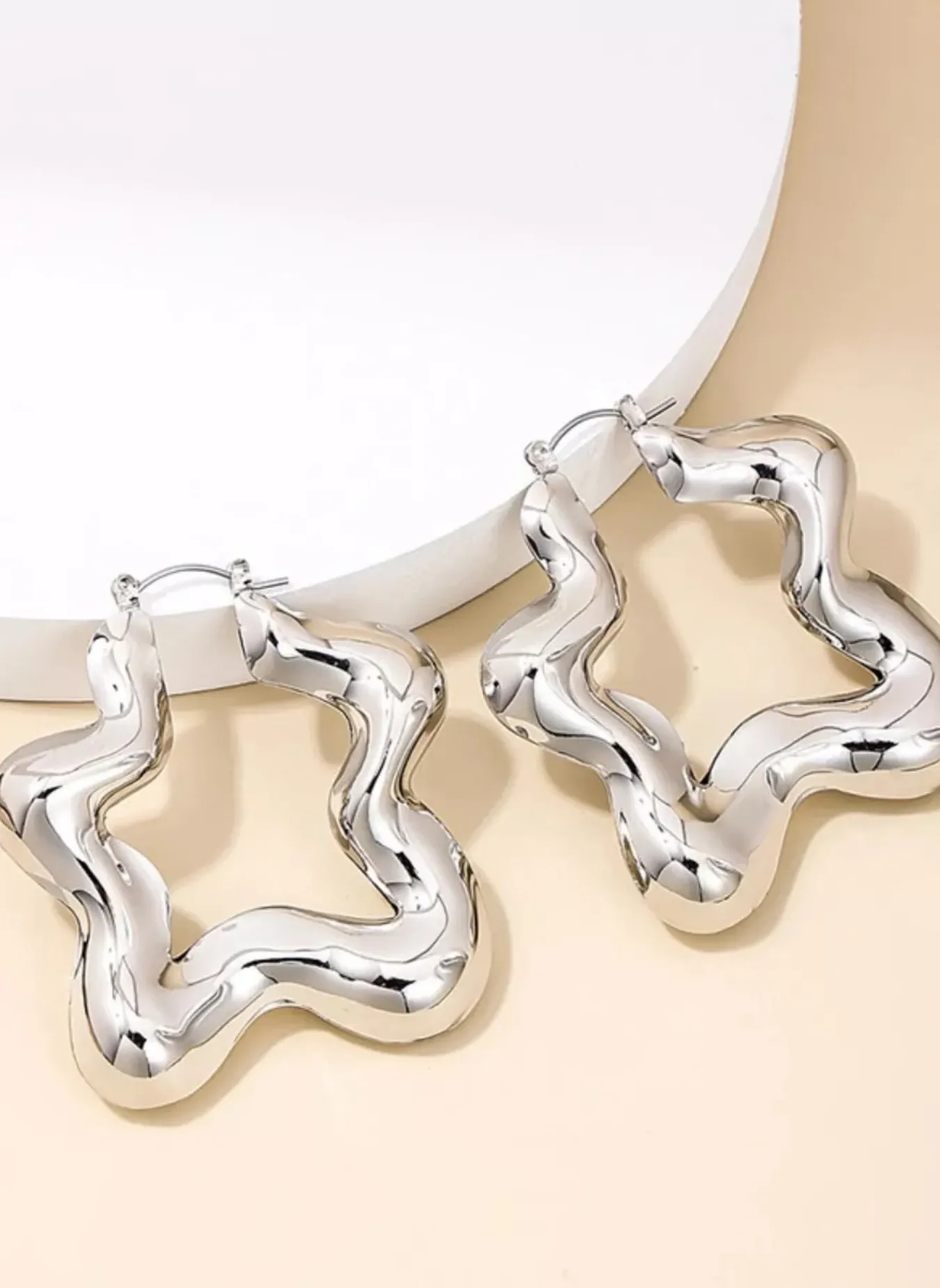 Star Shaped Hoop Earrings sold by Rebdolls product image thumbnail 4