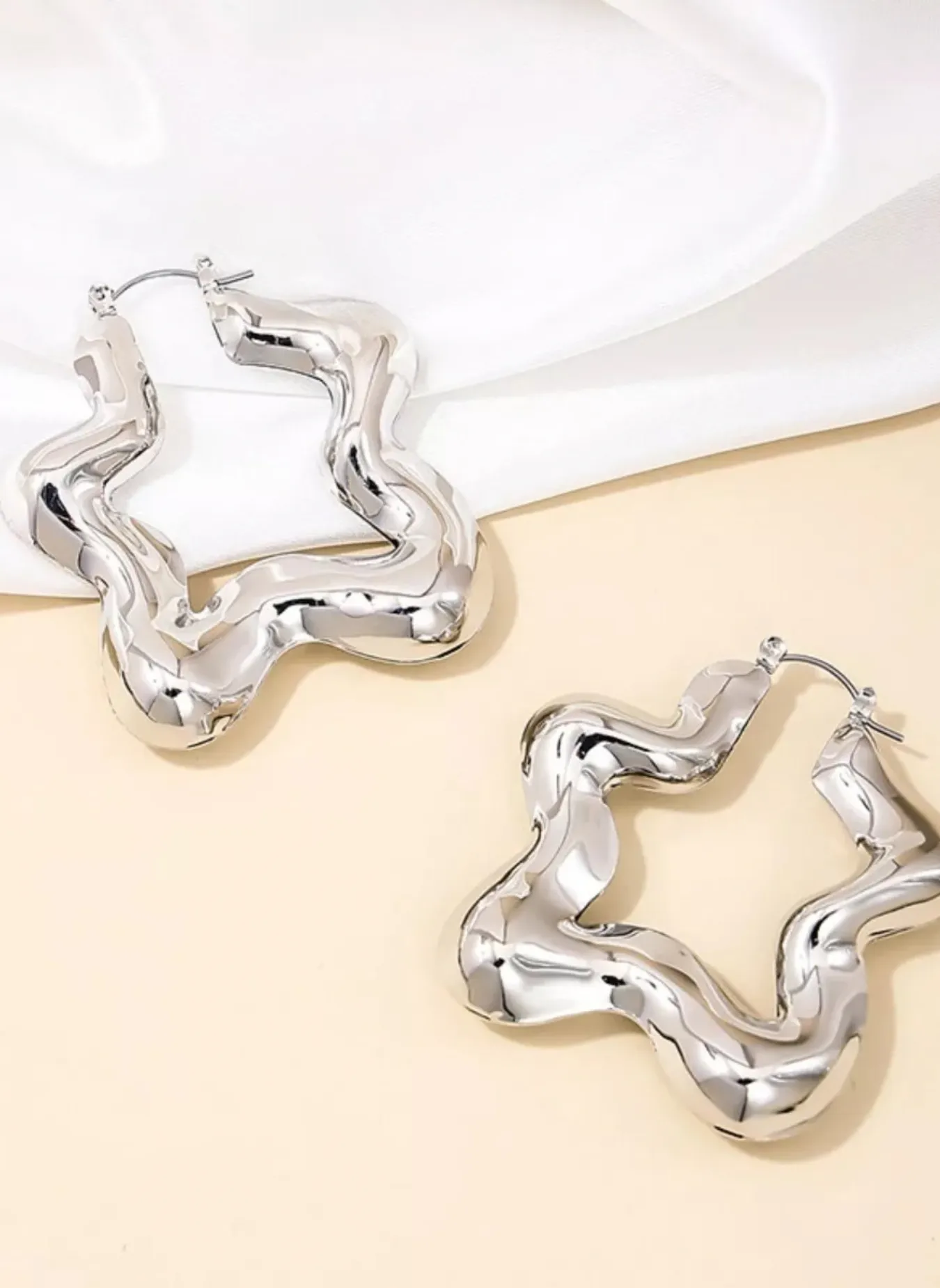 Star Shaped Hoop Earrings sold by Rebdolls product image thumbnail 2