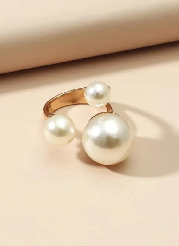 Pearl Open Ring made by Trendsi
