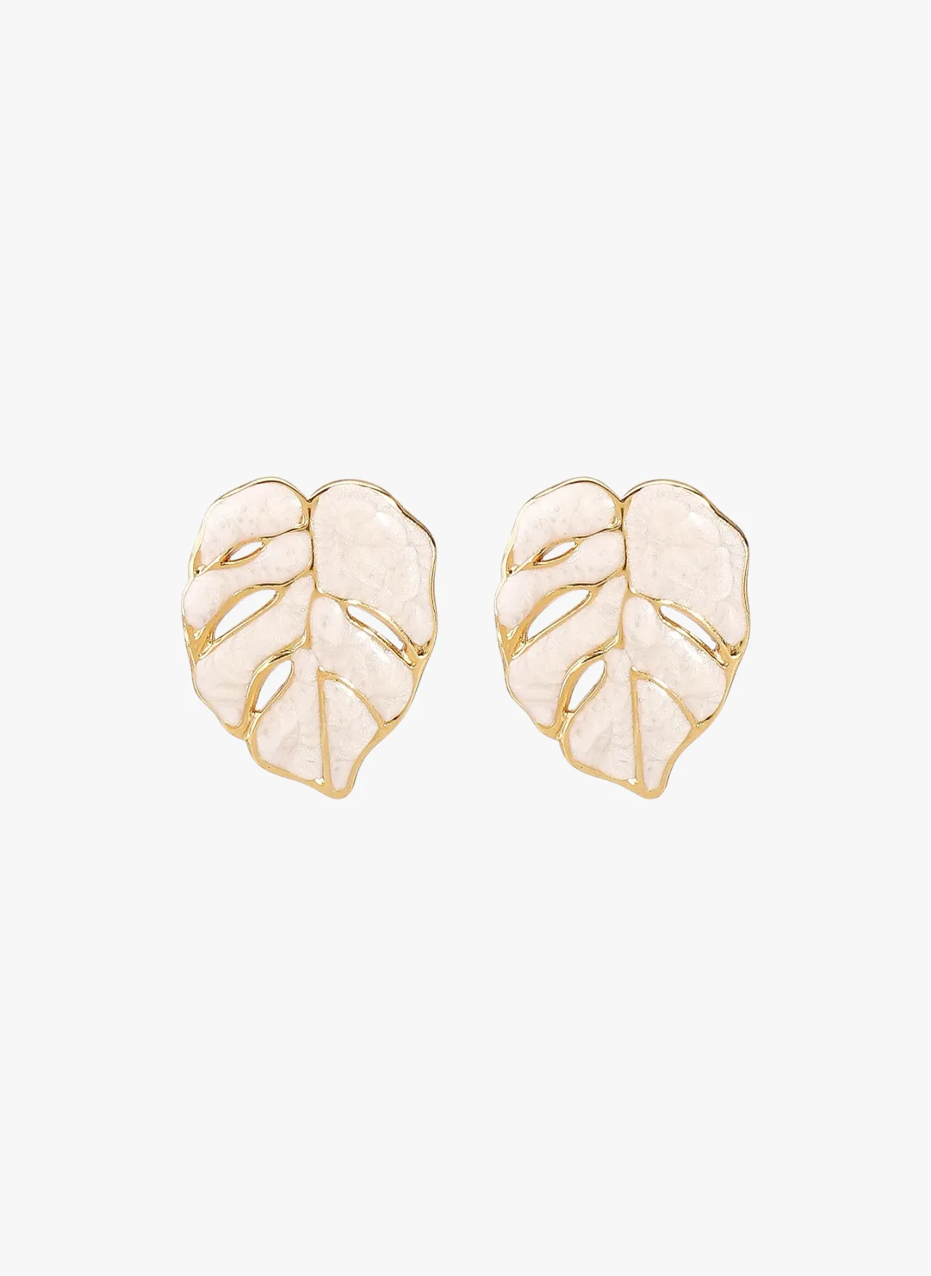 Stainless Steel Leaf Stud Earrings sold by Rebdolls product image thumbnail 3