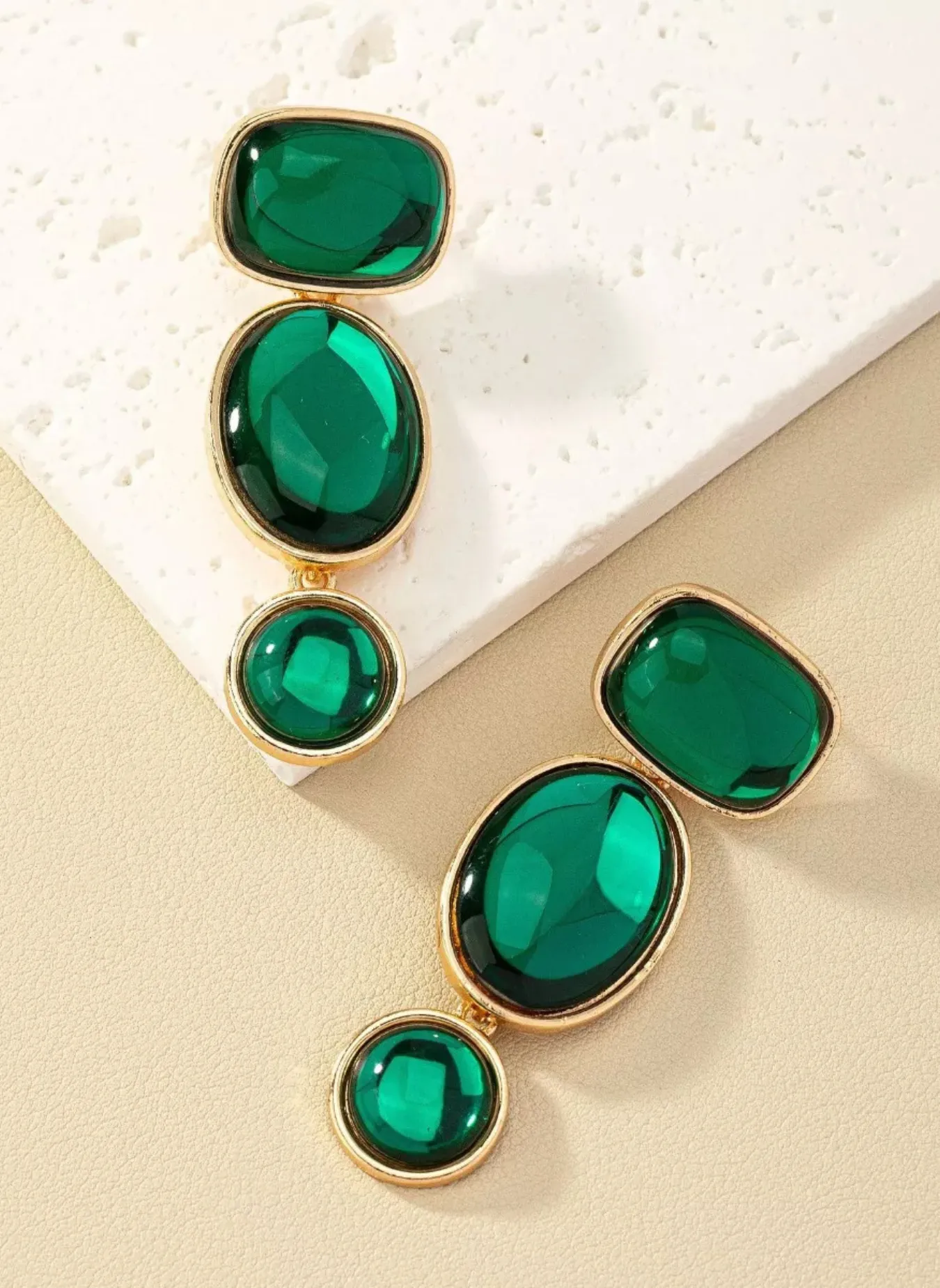 18K Gold-Plated Alloy Resin Drop Earrings sold by Rebdolls