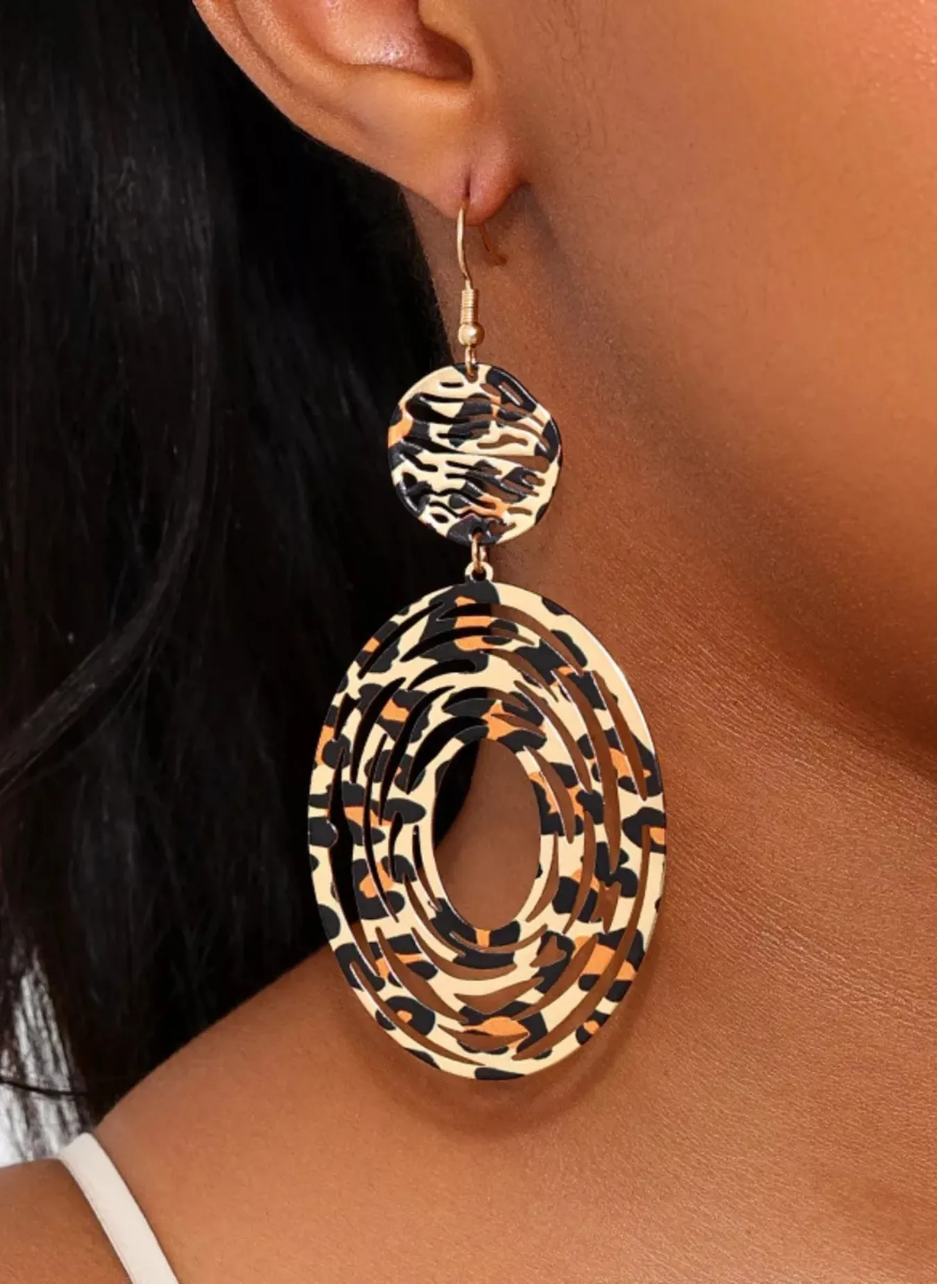 Leopard Print Dangle Earrings sold by Rebdolls product image thumbnail 2