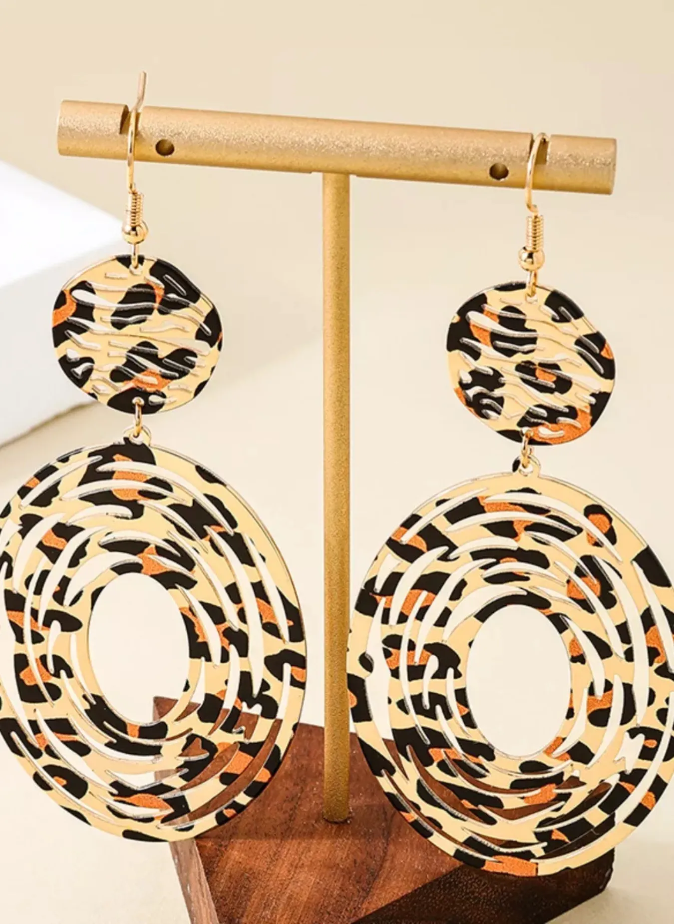 Leopard Print Dangle Earrings sold by Rebdolls product image thumbnail 3