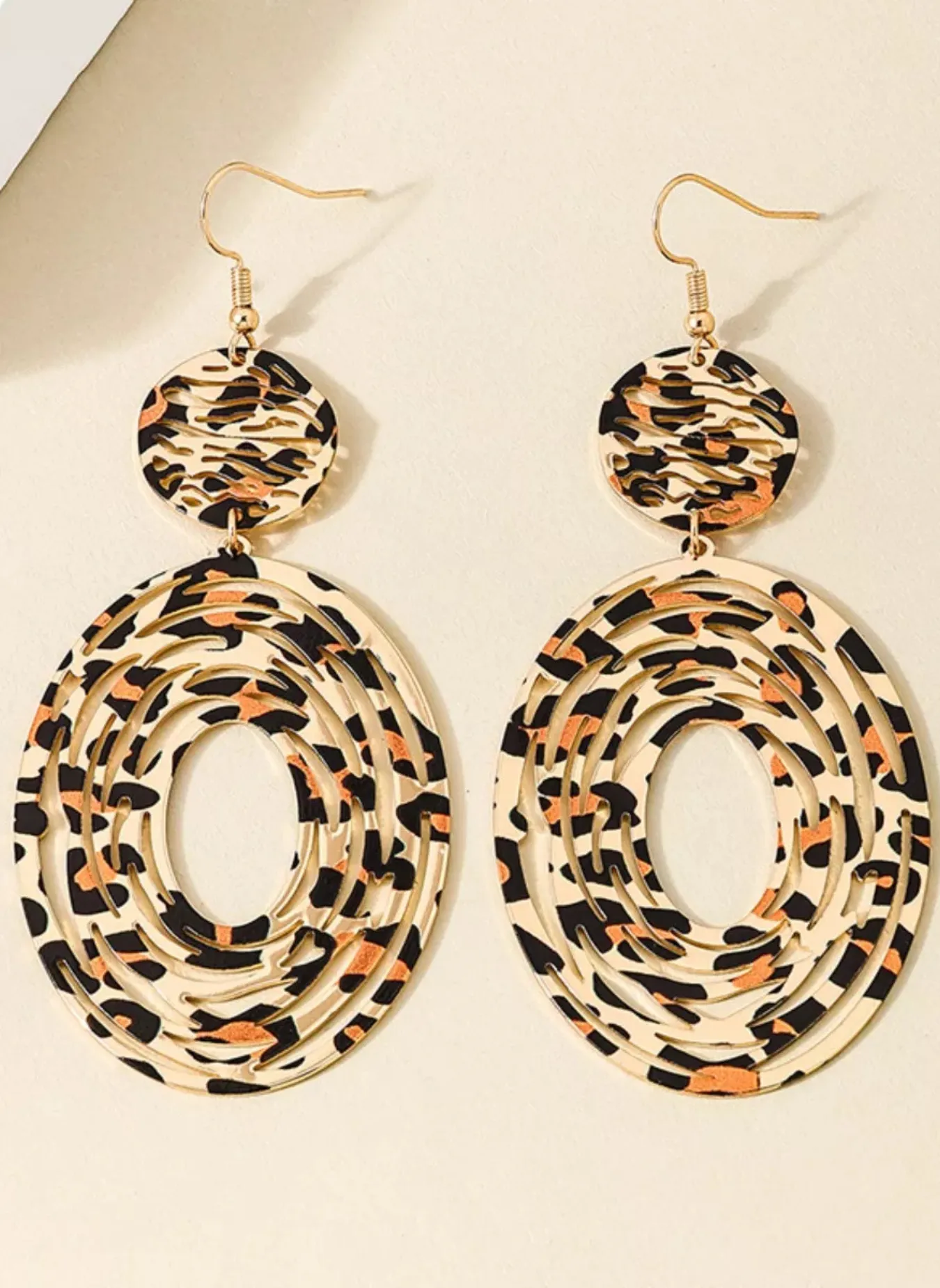 Leopard Print Dangle Earrings sold by Rebdolls