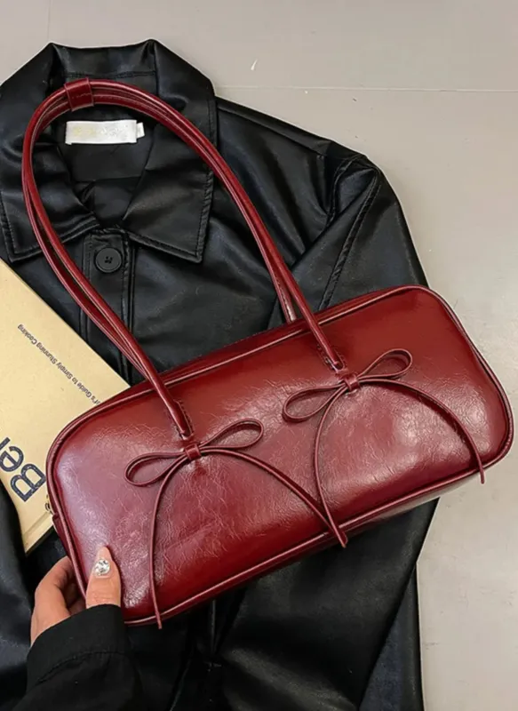 Bow Trim Shoulder Bag made by Trendsi