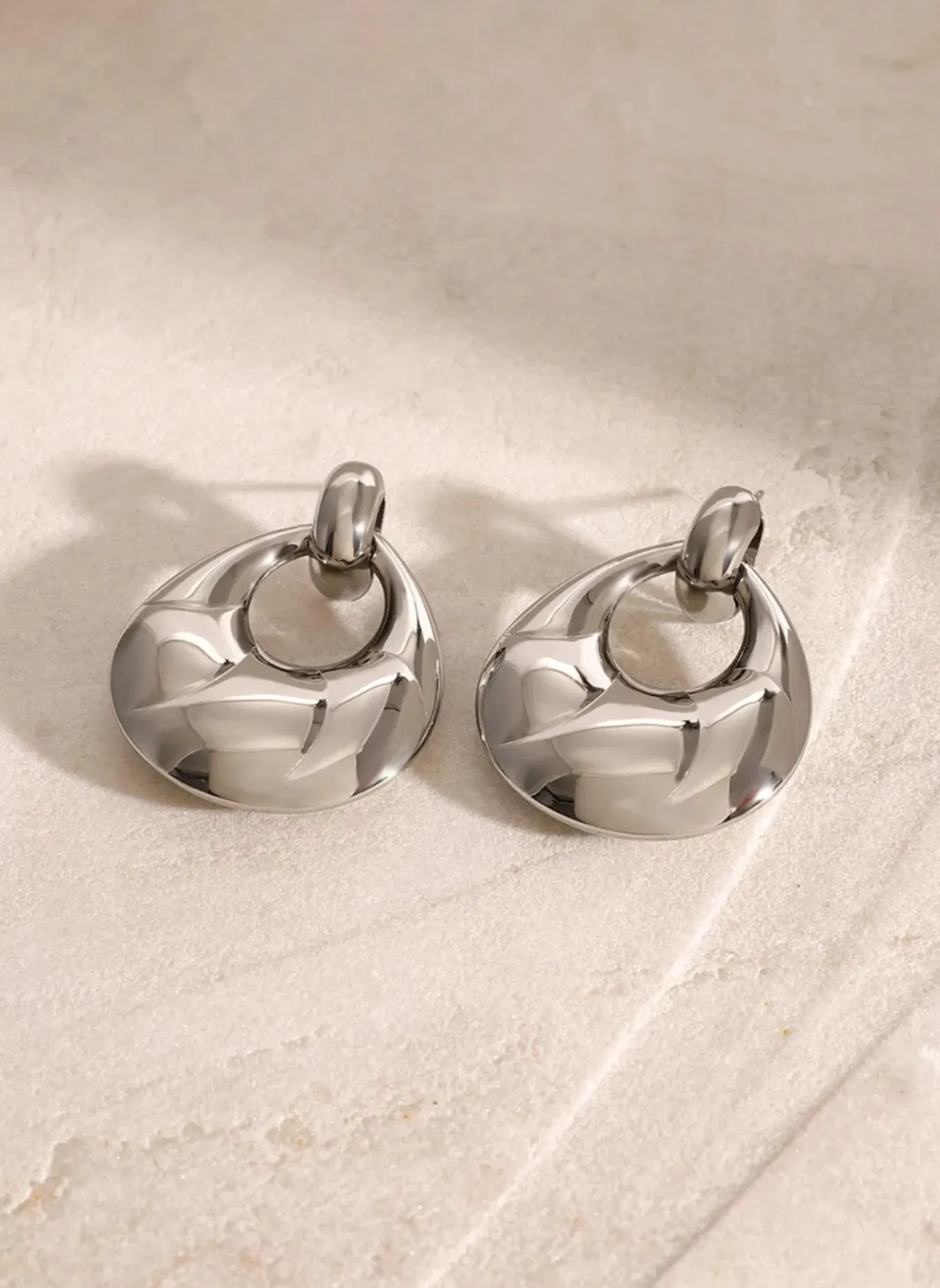Stainless Steel Teardrop Shape Earrings sold by Rebdolls product image thumbnail 3