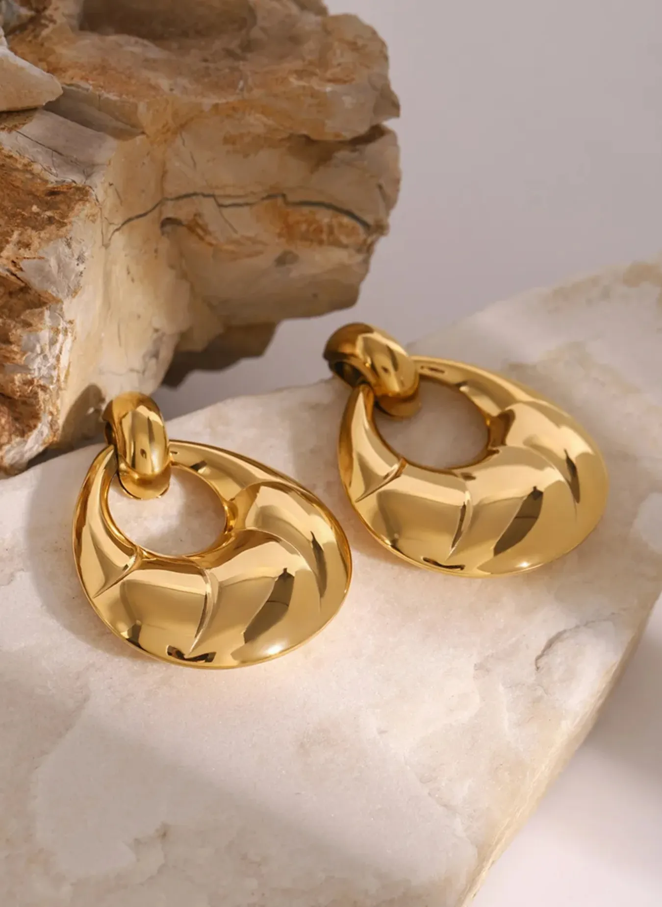 Stainless Steel Teardrop Shape Earrings sold by Rebdolls product image thumbnail 2