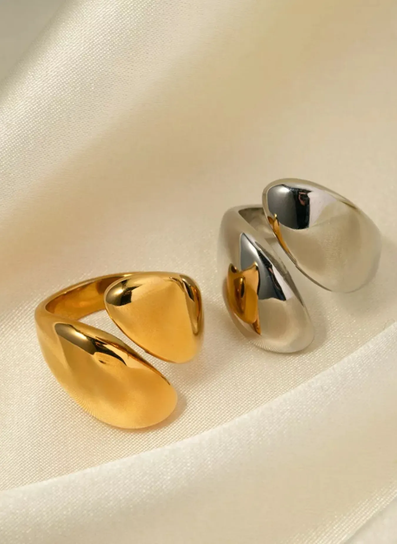 Stainless Steel Bypass Ring sold by Rebdolls product image thumbnail 2