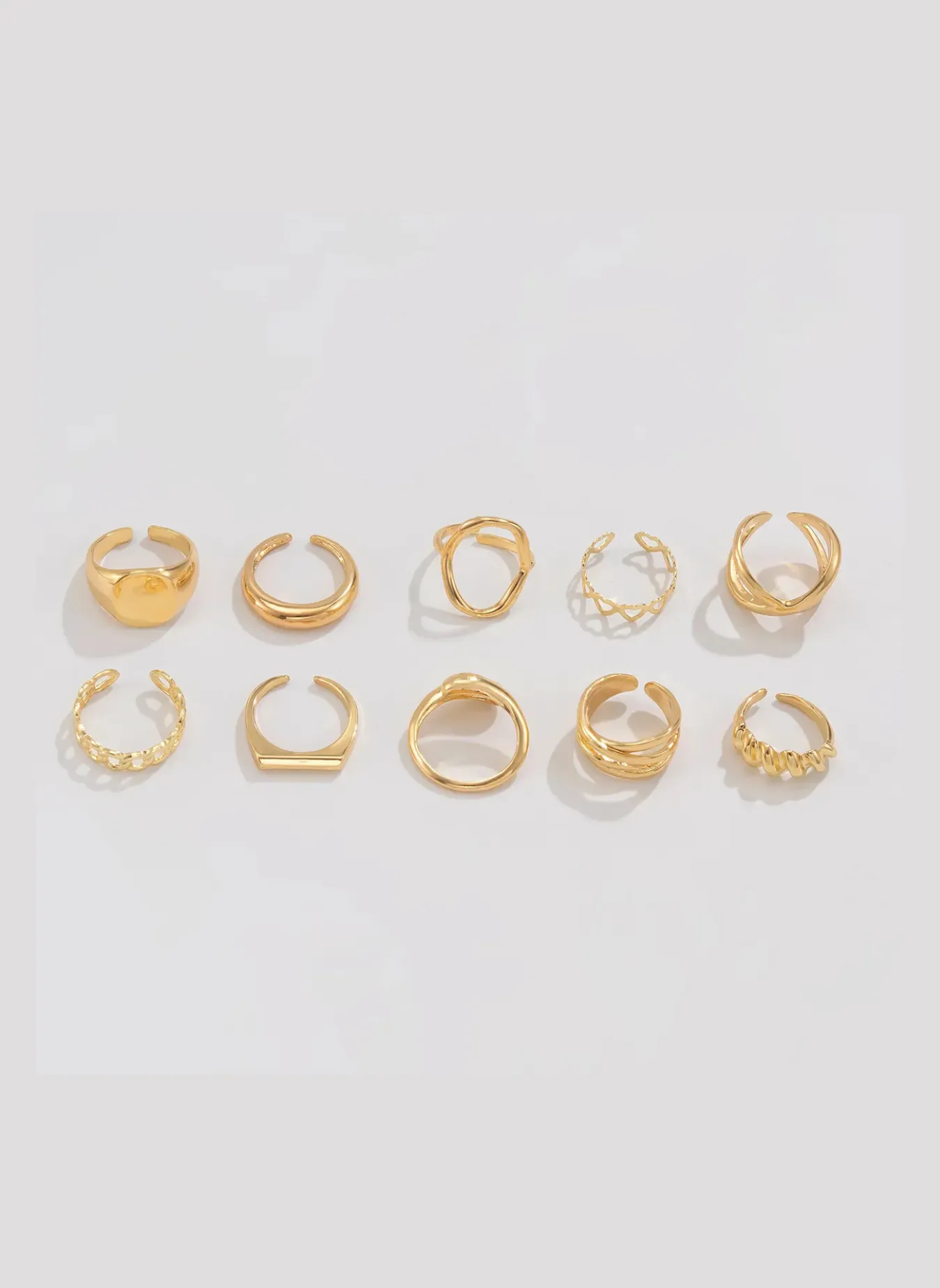 10-Piece Alloy Geometric Ring sold by Rebdolls product image thumbnail 4