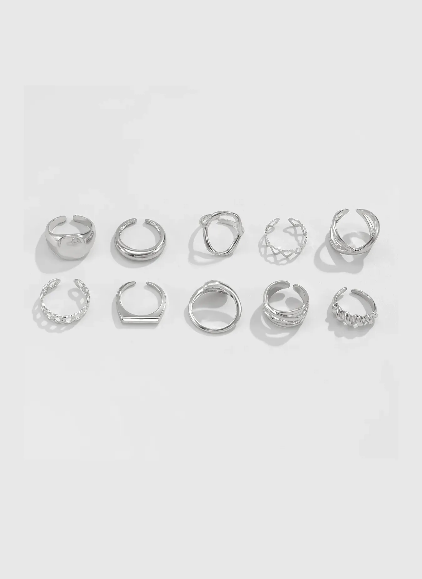 10-Piece Alloy Geometric Ring sold by Rebdolls product image thumbnail 2
