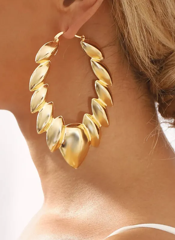 18K Gold-Plated Twisted Hoop Earrings made by Rebdolls