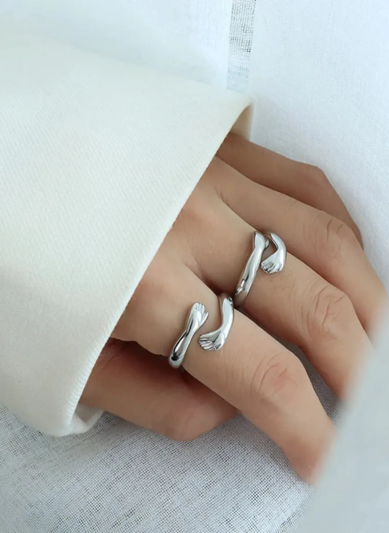 Titanium Steel Hug Bypass Ring sold by Rebdolls product image thumbnail 2