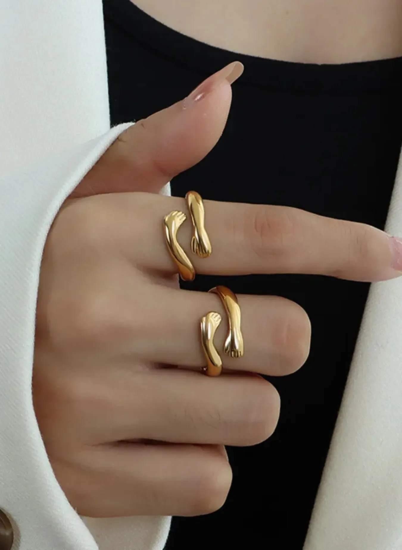 Titanium Steel Hug Bypass Ring sold by Rebdolls product image thumbnail 3