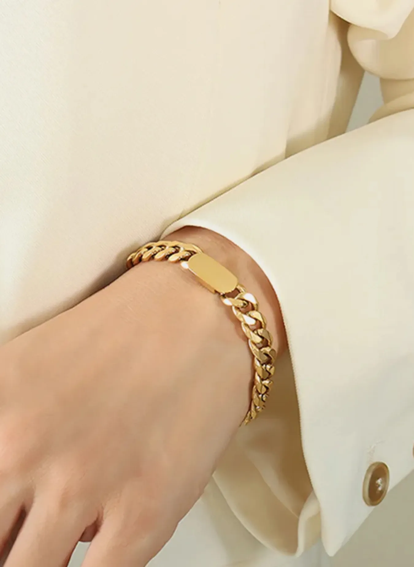 18K Gold-Plated Titanium Steel Bracelet sold by Rebdolls product image thumbnail 2