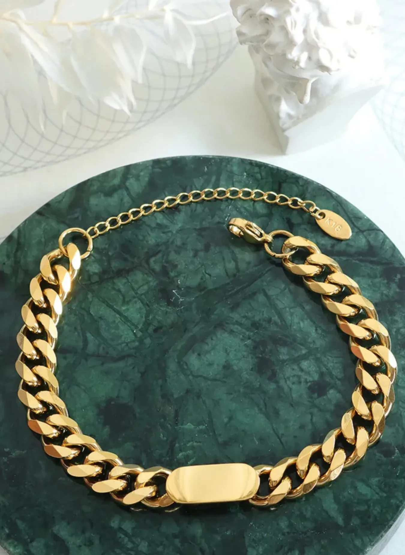 18K Gold-Plated Titanium Steel Bracelet sold by Rebdolls