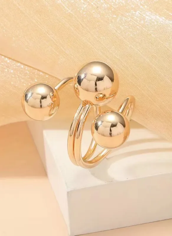 Multi Layered Ball Ring made by Trendsi