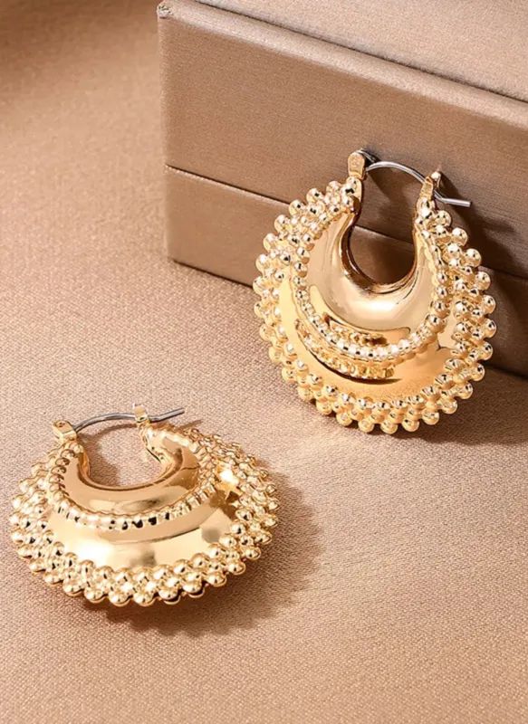 18K Gold-Plated Alloy Crescent Moon Hoop Earrings sold by Rebdolls