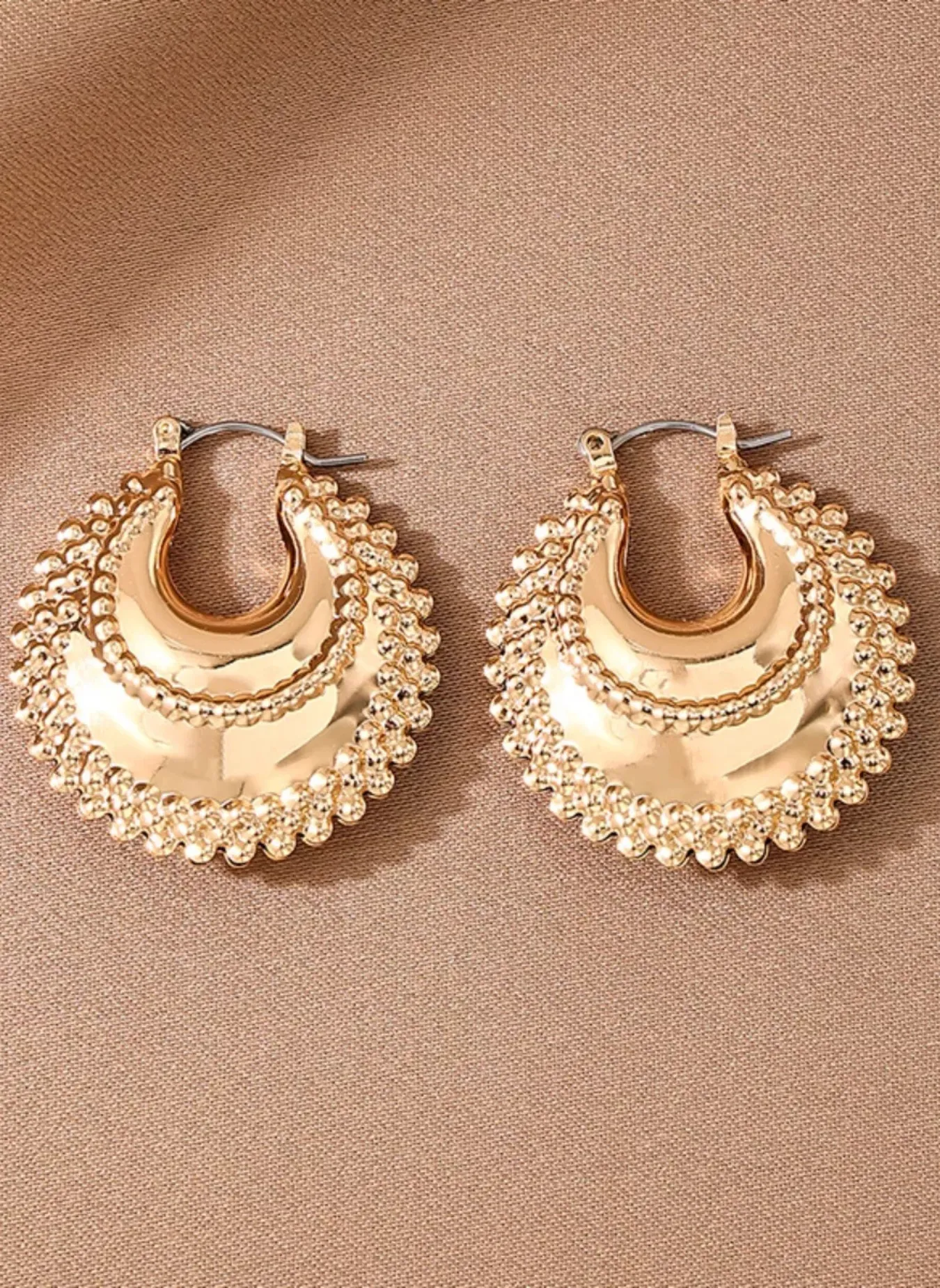 18K Gold-Plated Alloy Crescent Moon Hoop Earrings sold by Rebdolls product image thumbnail 2