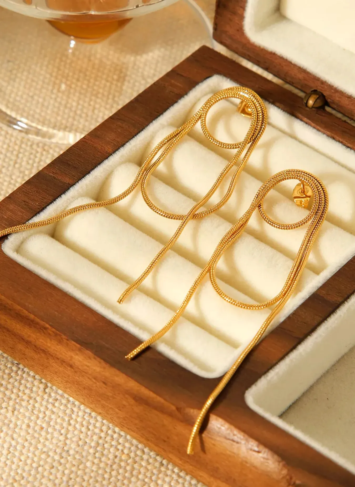 18K Gold-Plated Hoop Chain Earrings sold by Rebdolls