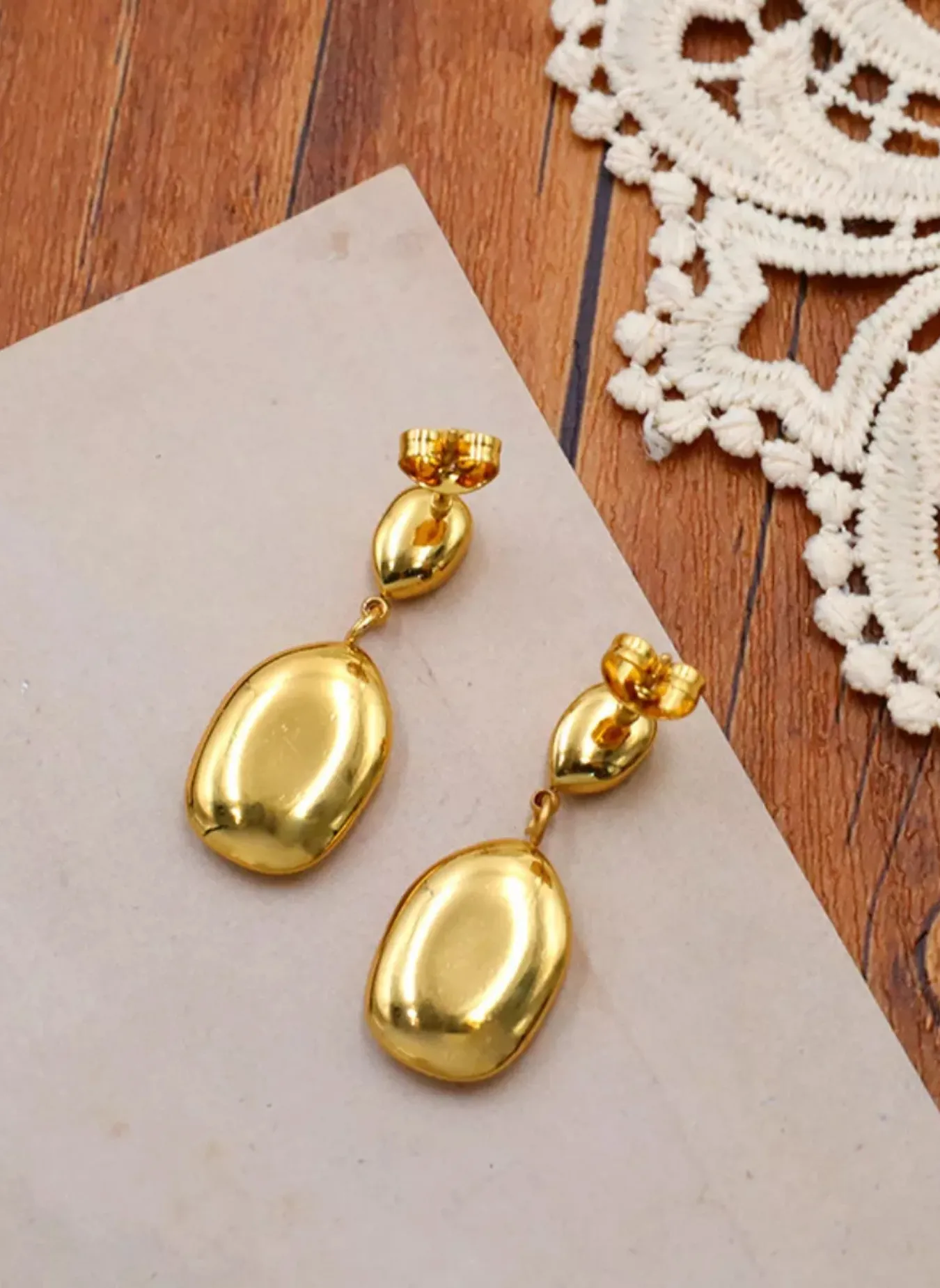 18K Gold-Plated Drop Earrings sold by Rebdolls product image thumbnail 2