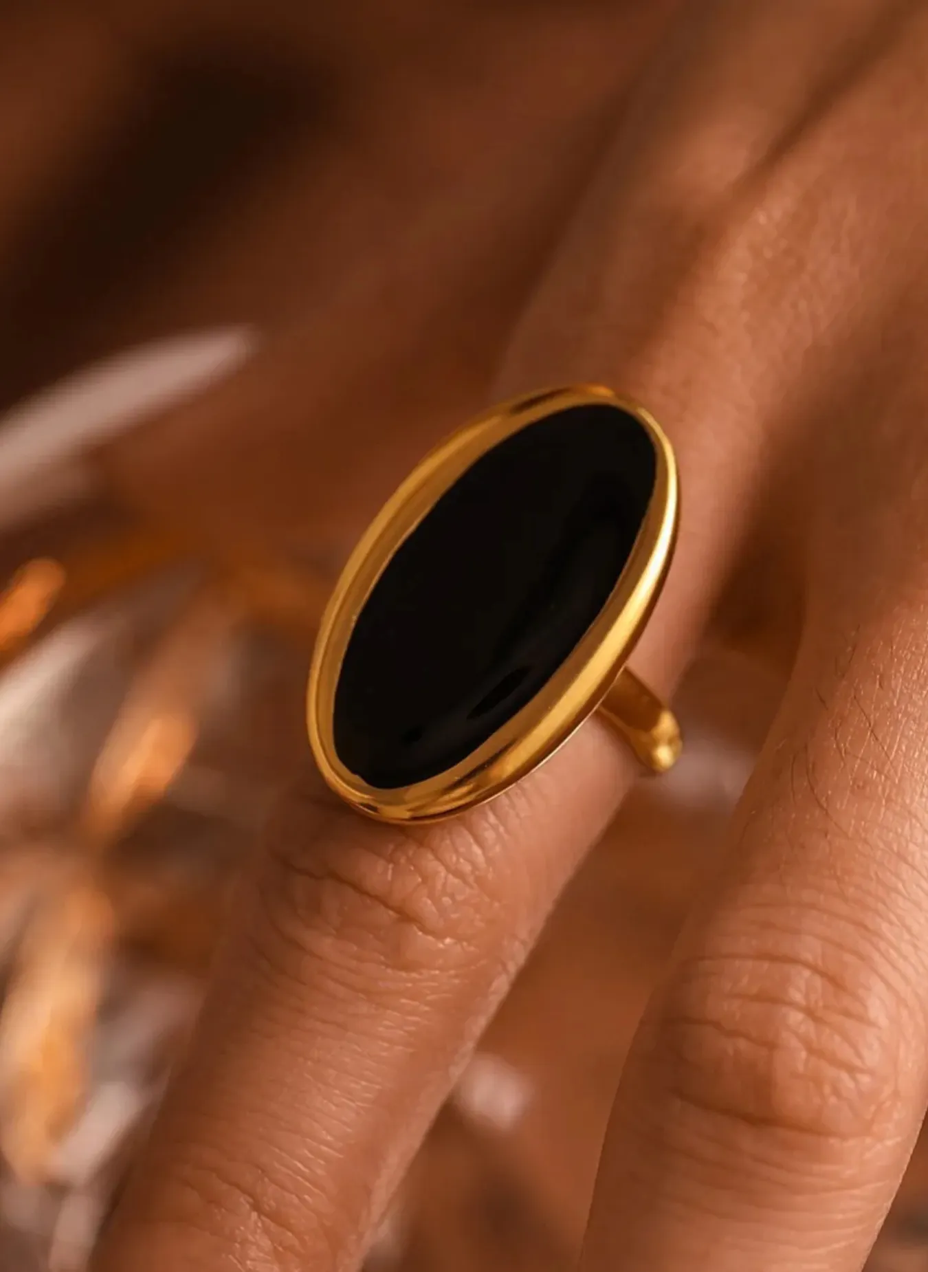 Stainless Steel Oil Drip Elliptical Open Ring sold by Rebdolls