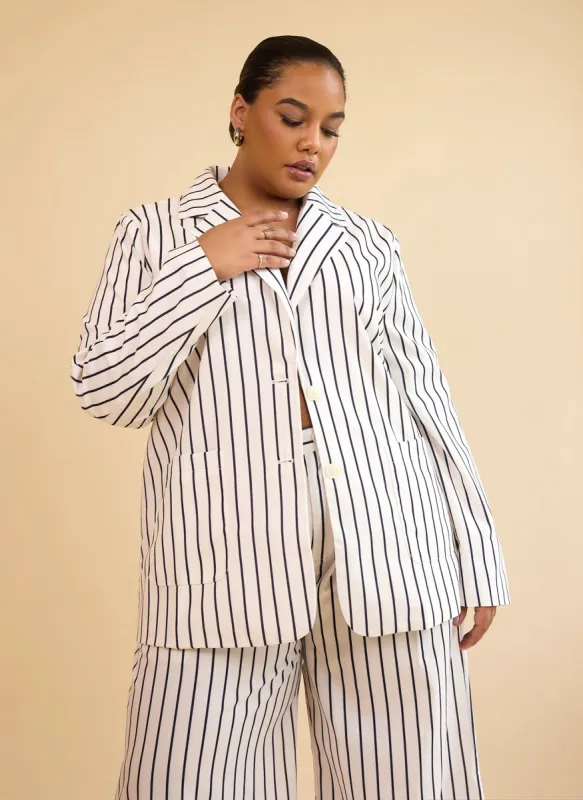 Edith Stripe Oversized Blazer sold by Rebdolls