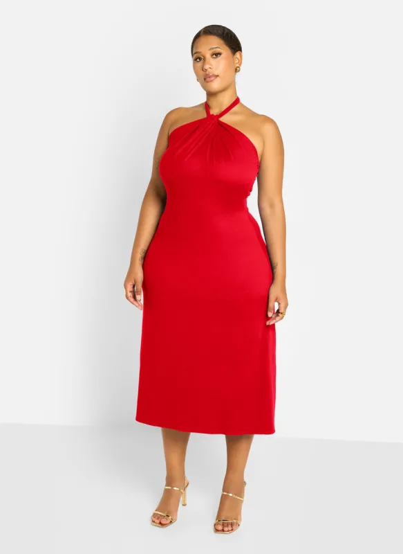 Livia Halter Slip Dress - Red sold by Rebdolls