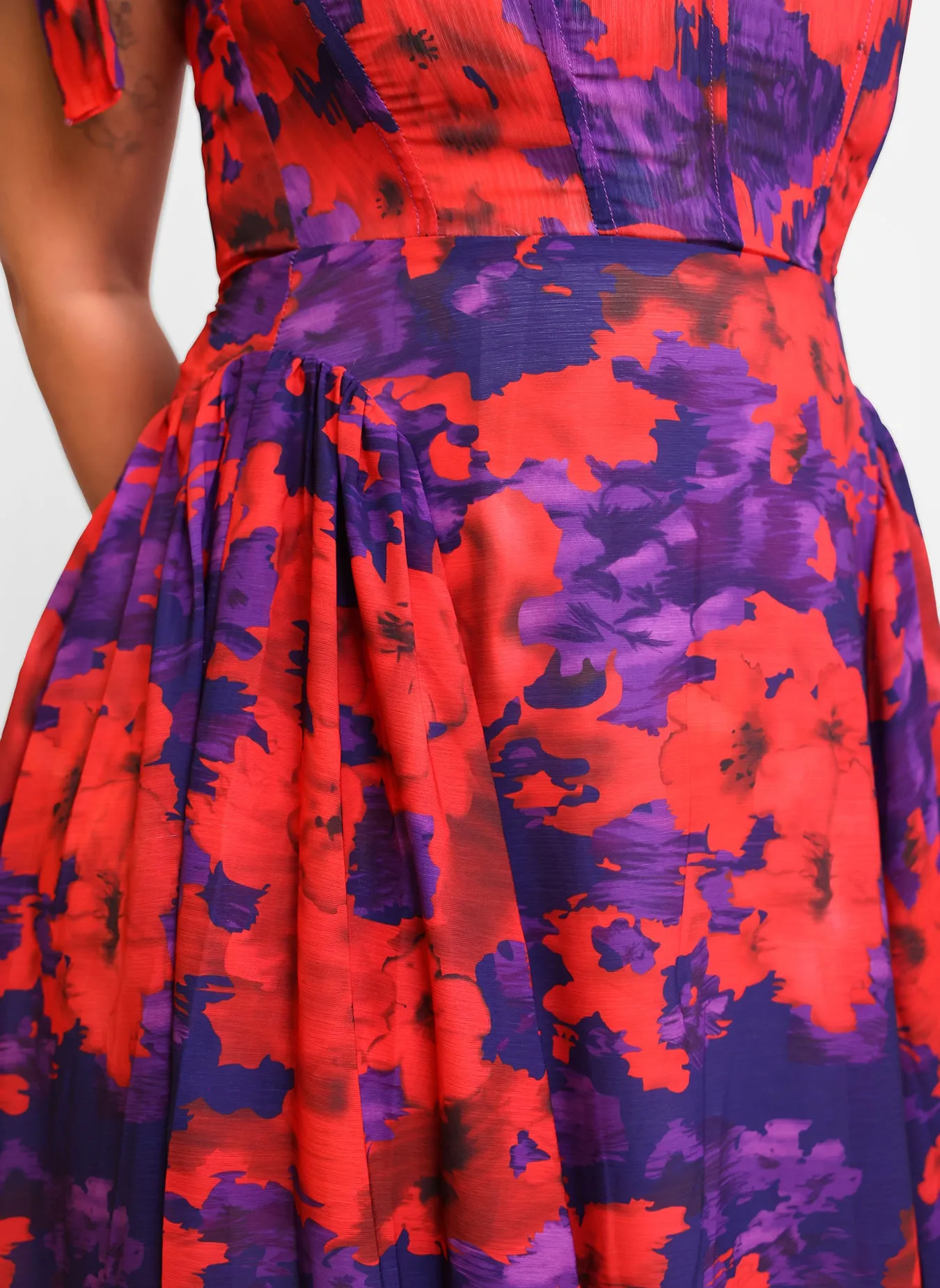 Adelina Floral Tie Strap Maxi Skater Dress sold by Rebdolls product image thumbnail 5