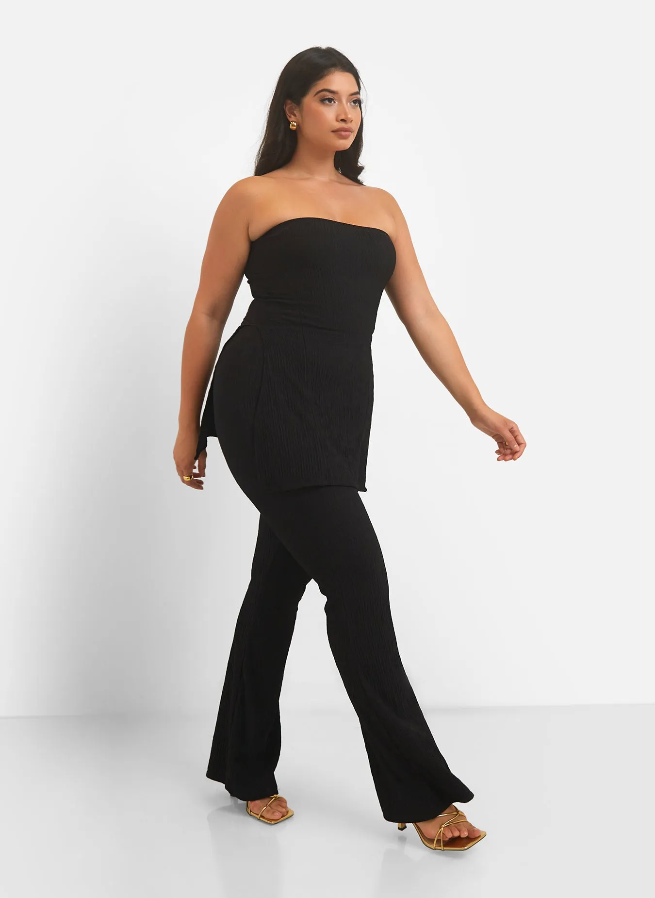 Mika Textured Strapless Split Side Top - Black sold by Rebdolls product image thumbnail 4